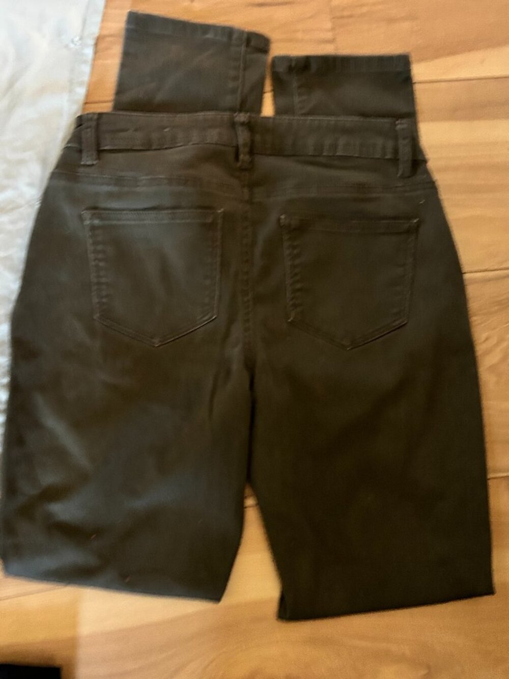 denver hayes size 4 green denim jeans womens pants four stretch mia